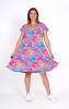 Kimberly Dress V Neck Short Sleeve FloralCollage 4