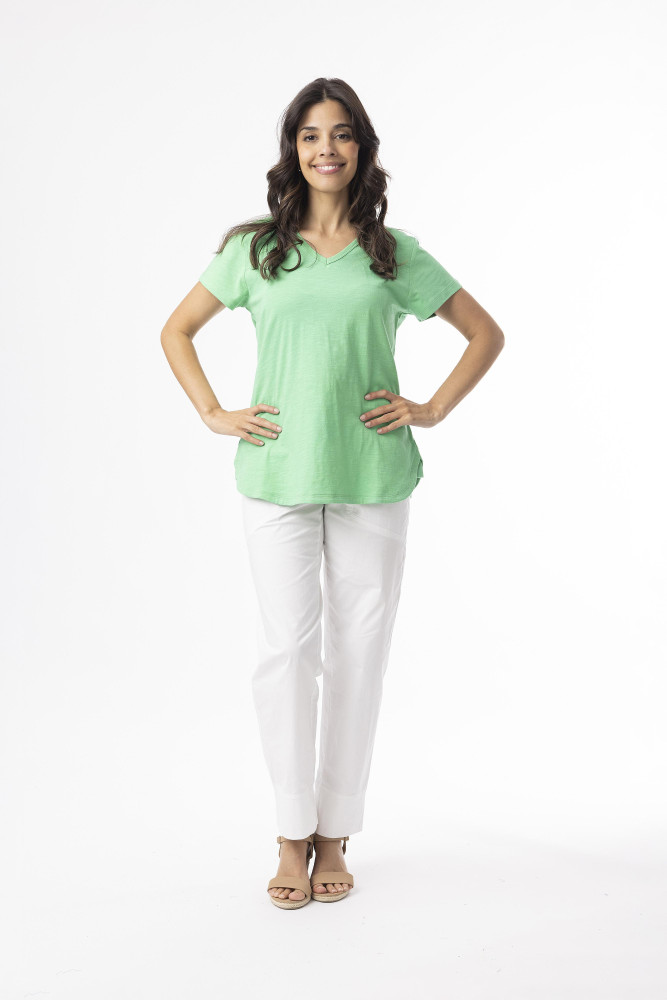 Knit Essentials Tee V Green