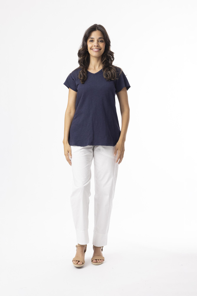 Knit Essentials Tee V Navy