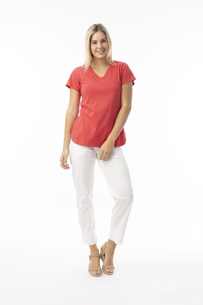 Knit Essentials Tee V Red