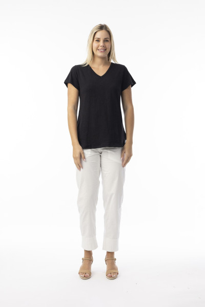 Knit Essentials Tee V Saffron