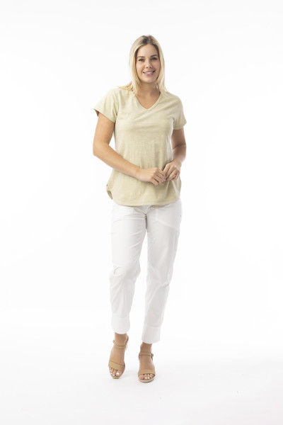 Knit Essentials Tee V Sand