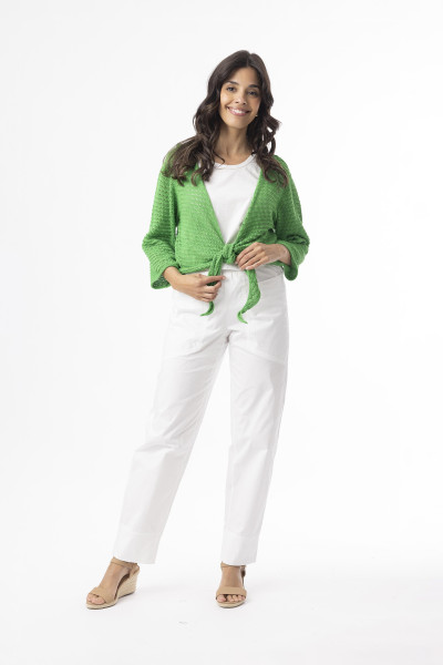 Knit Essentials Tie Shrug Green