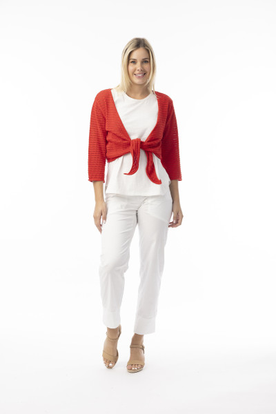 Knit Essentials Tie Shrug Red