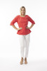 Knit Essentials TShirt Elbow Sleeve Round Neck Red