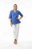Knit Essentials TShirt Elbow Sleeve V Neck Blue