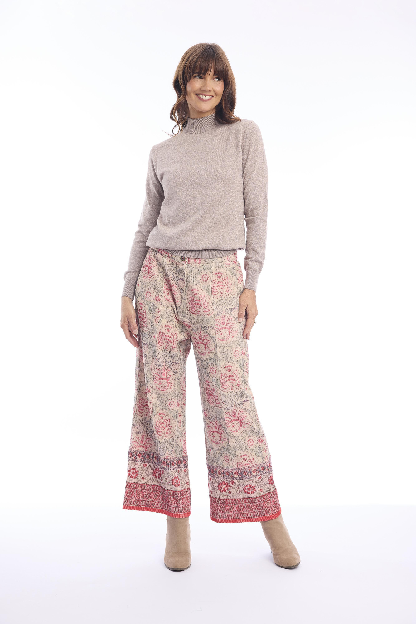 Knit Top Turtle Neck Sand