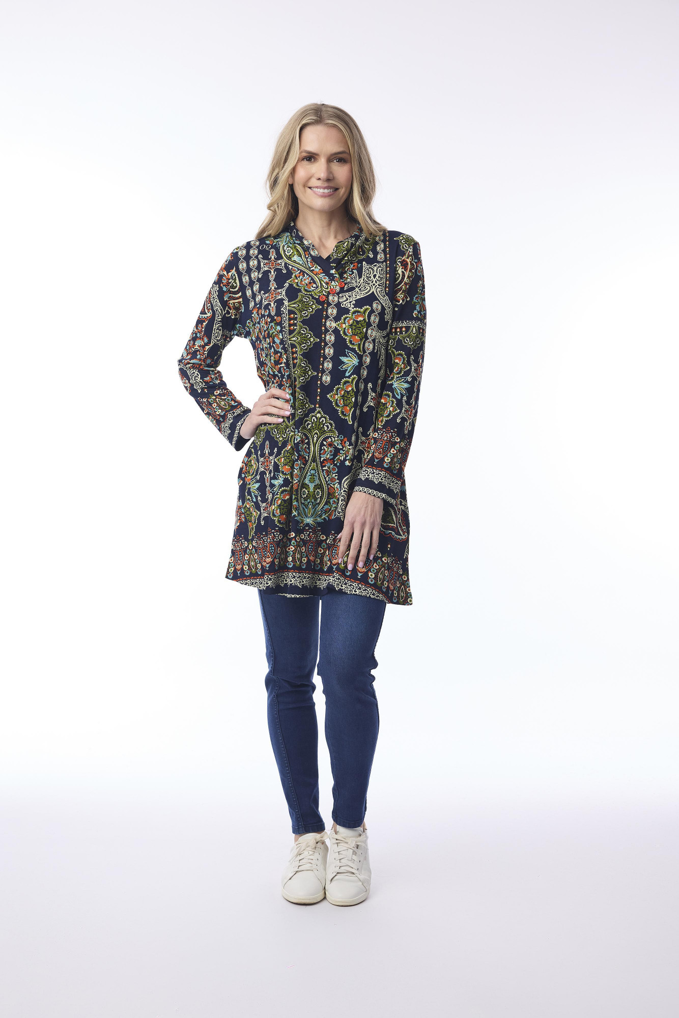 Kumbalgharh Tunic cross over neck Print