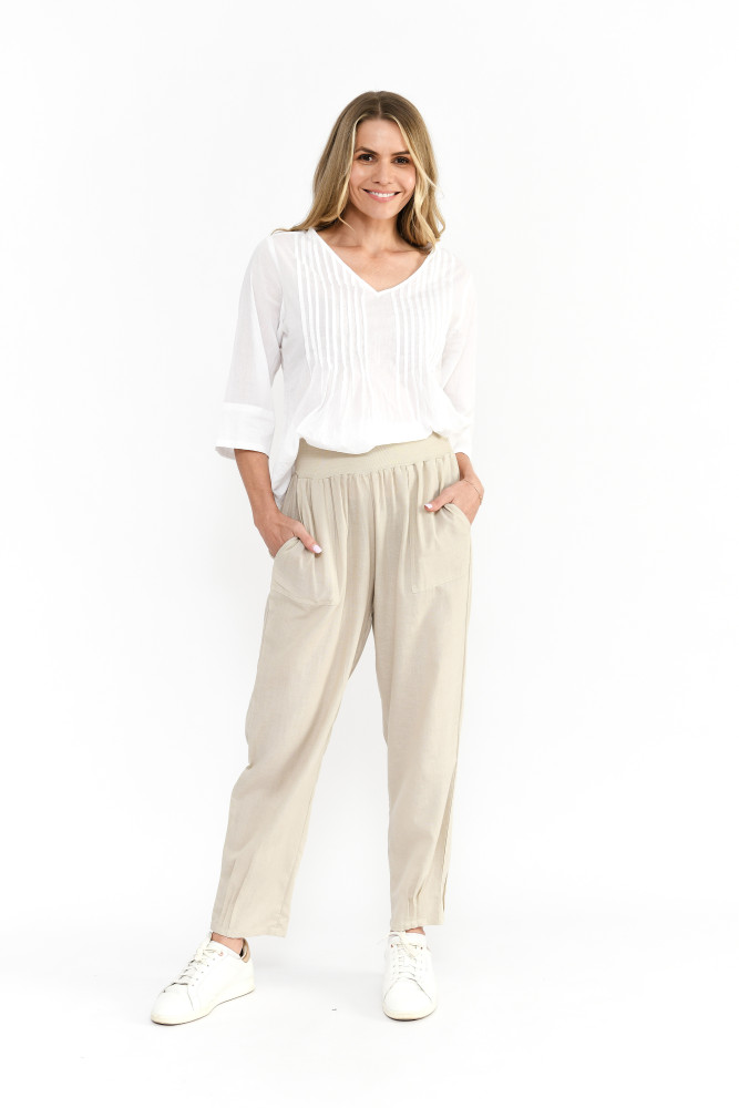 Linen Blend Pants Sand