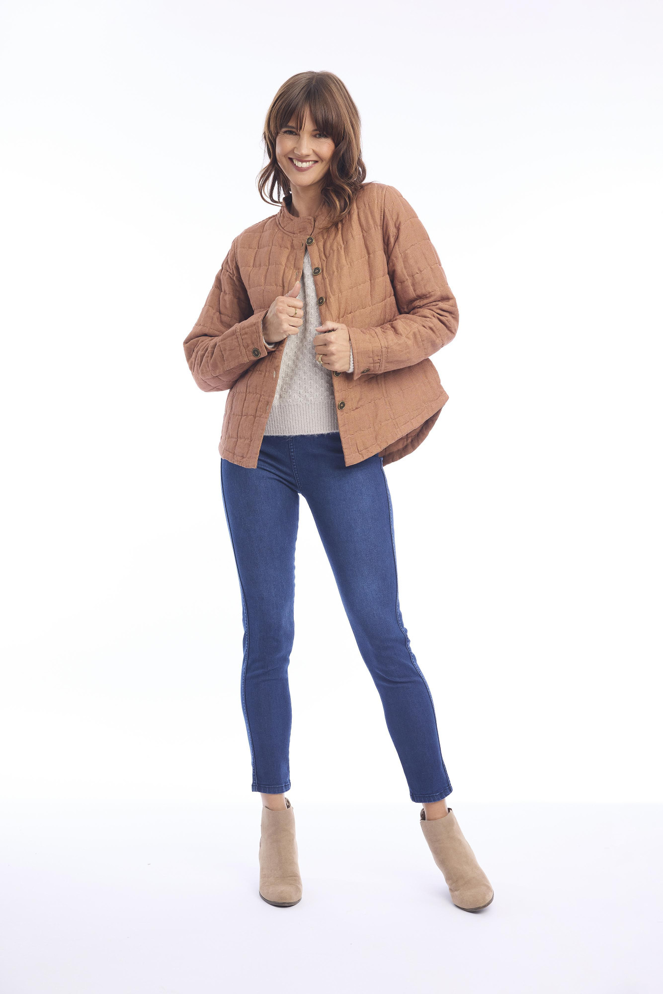 Linen Coat Quilted Pumpkin Spice