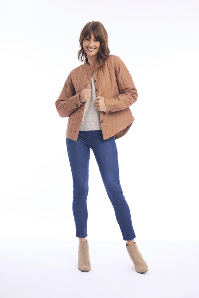 Linen Coat Quilted Pumpkin Spice