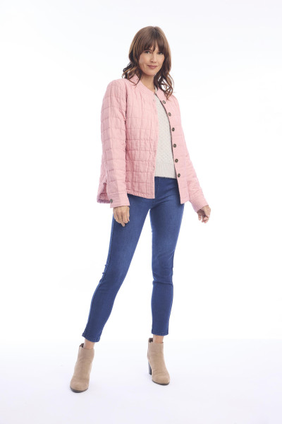Linen Coat Quilted Rose Tan