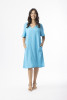 Linen Essentials Dress Shift Aqua