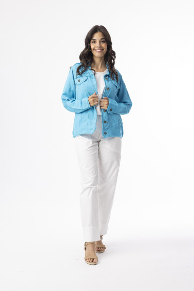 Linen Essentials Jacket Aqua