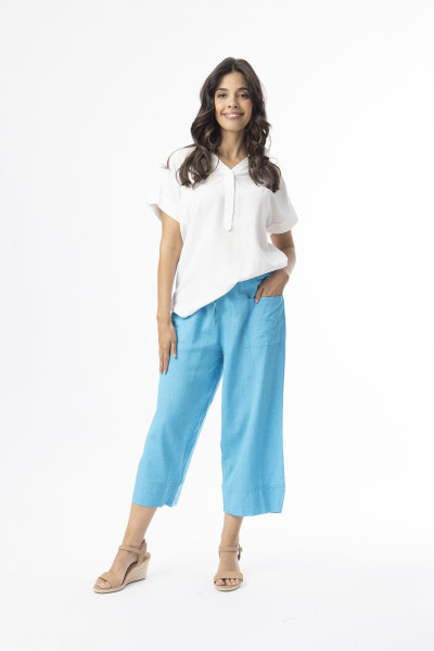 Linen Essentials Pant Aqua