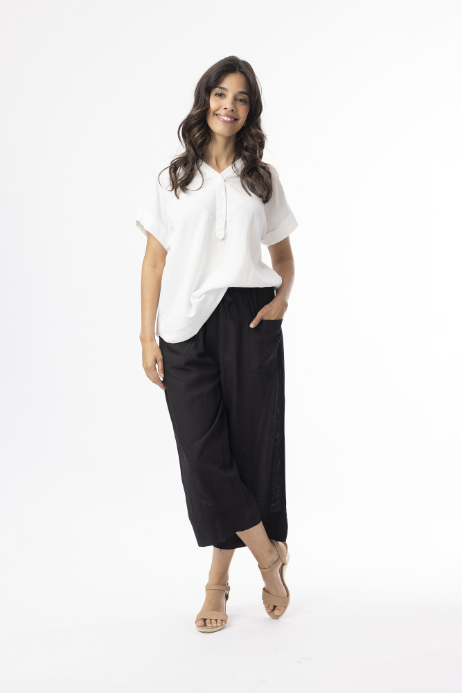 Linen Essentials Pant Black