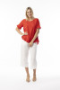 Linen Essentials Top Frill Red