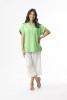 Linen Essentials Top Vneck Parakeet