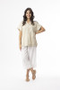 Linen Essentials Top Vneck Sand