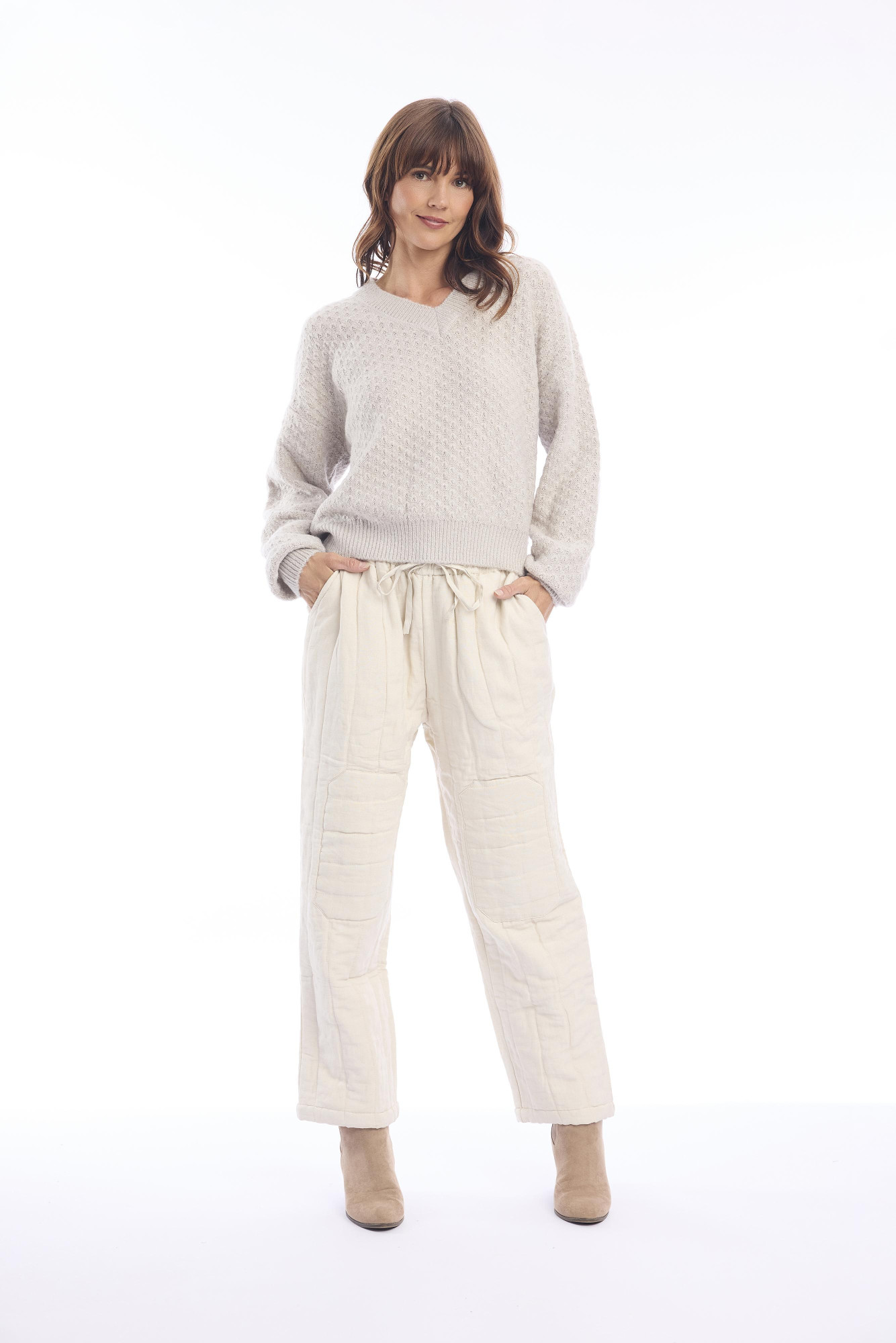 Linen Pant Quilted Natural