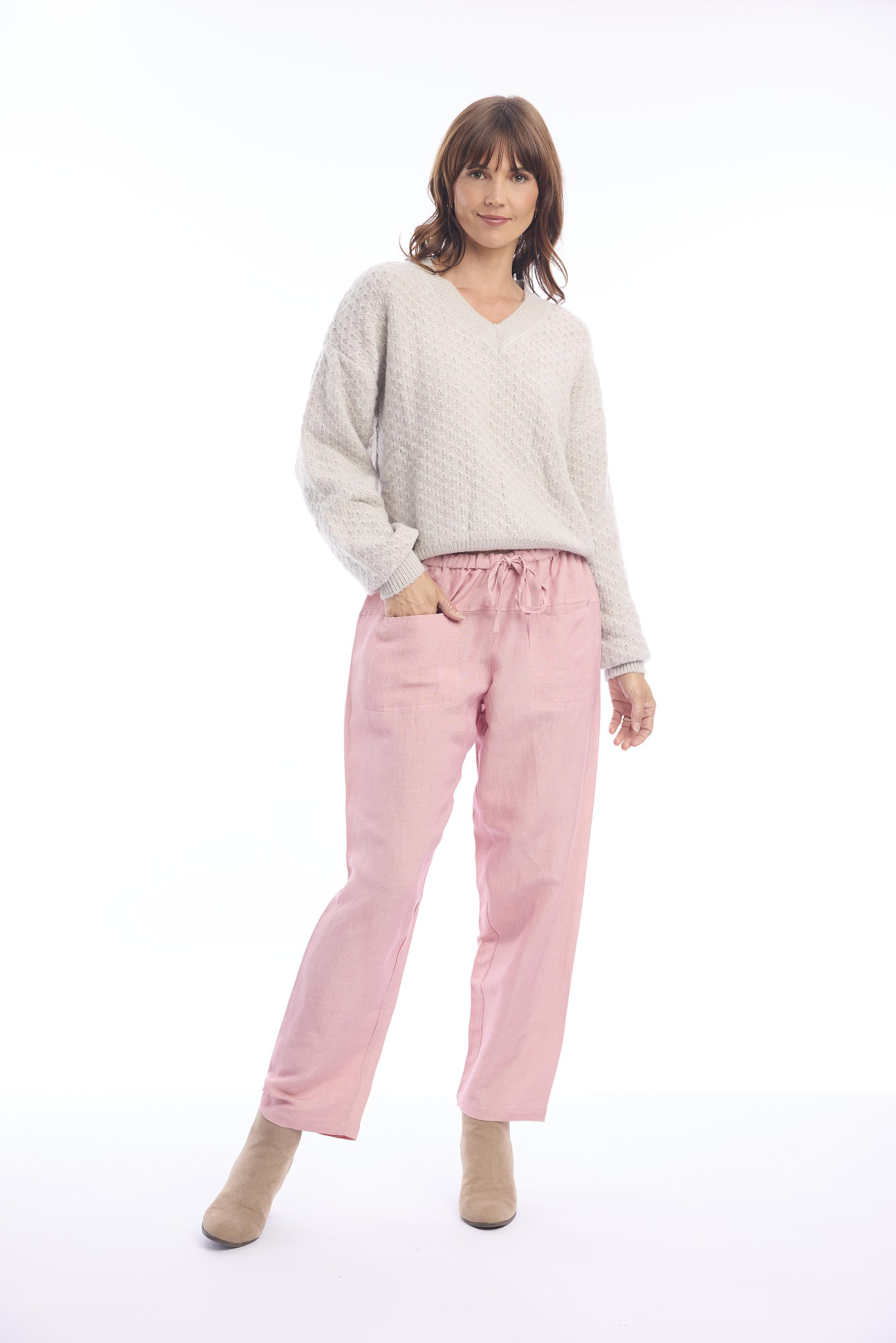 Linen Pant Rose Tan