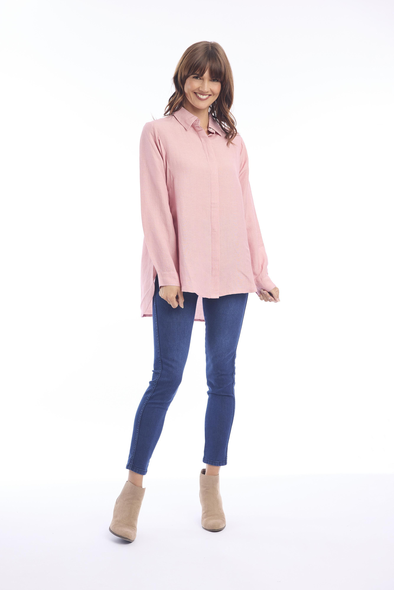 Linen Shirt Rose Tan