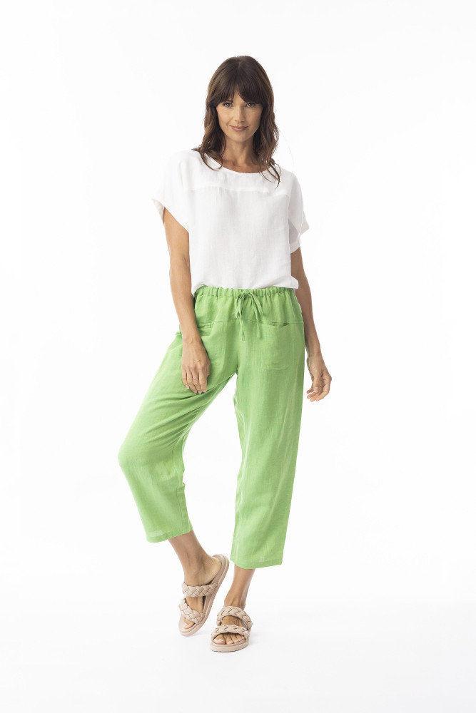 Linen Solid Pant Classic Green