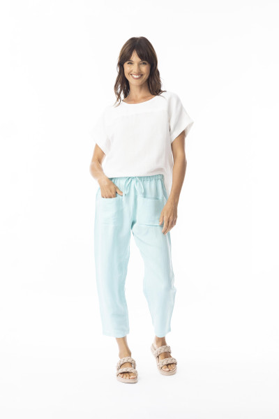 Linen Solid Pant Island Sky