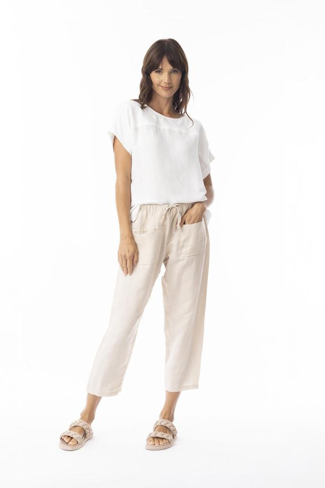 Linen Solid Pant Sand