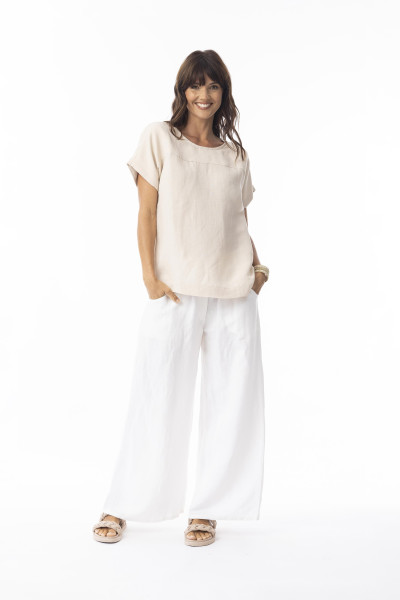 Linen Solid Top Boxy Sand