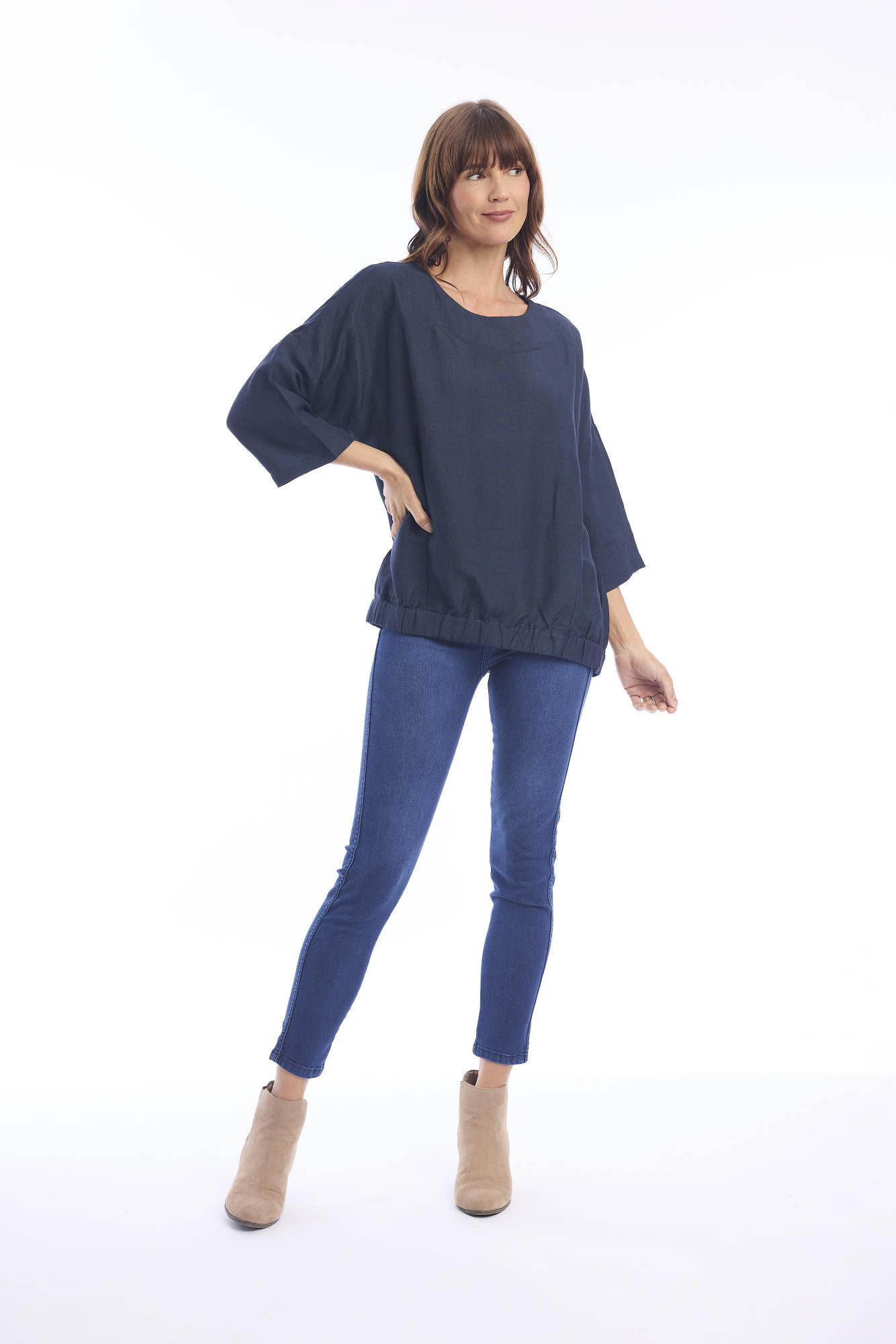 Linen Top Navy