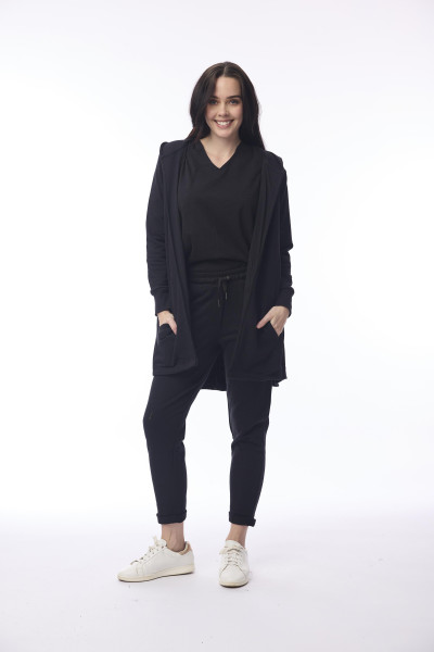 Long Hoodie Cardigan Black
