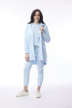 Long Hoodie Cardigan Ice Denim
