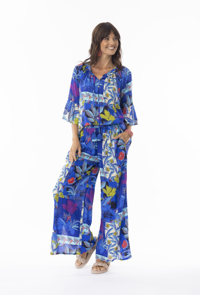 Luna Top Frill Sleeve Print