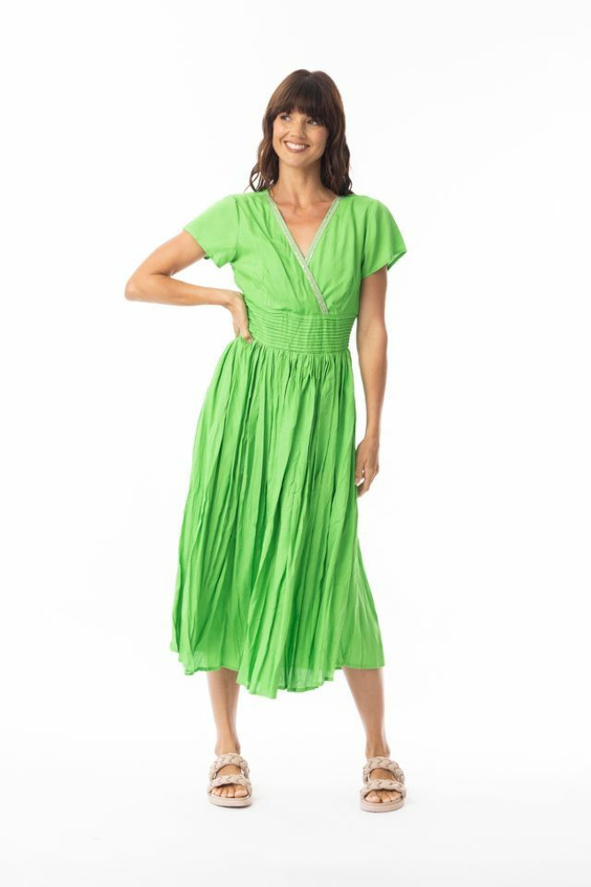 Lux Dress Crushed Classic Green