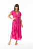 Lux Dress Crushed Hot Pink