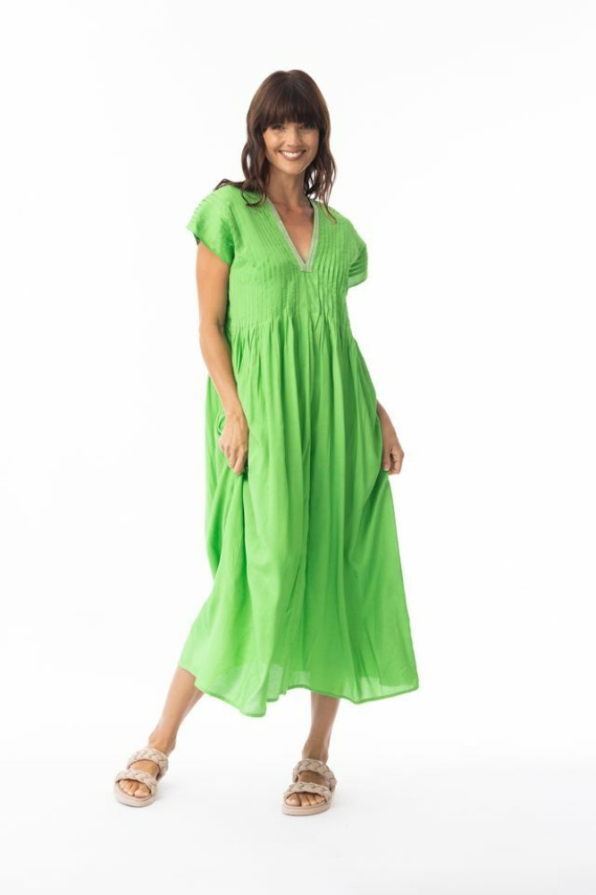 Lux Dress Pleated Classic Green