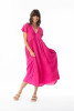 Lux Dress Pleated Hot Pink