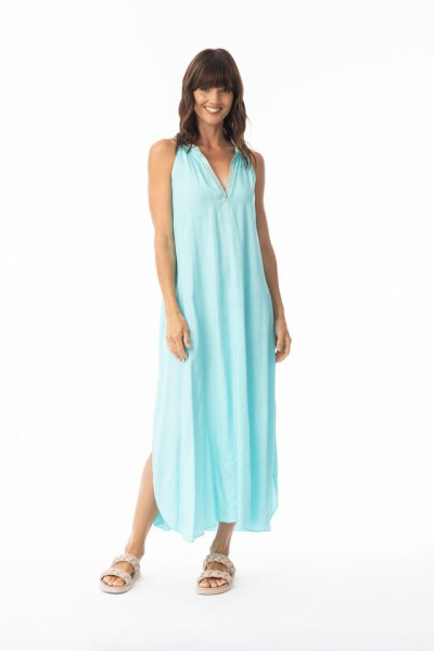 Lux Dress Sleeveless Maxi Island Sky