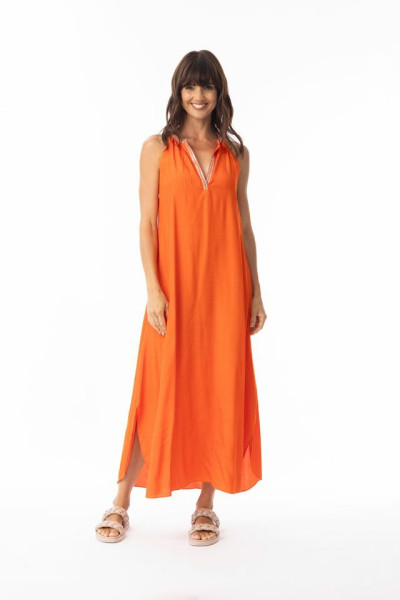 Lux Dress Sleeveless Maxi Mandarin
