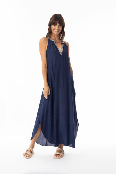 Lux Dress Sleeveless Maxi Navy