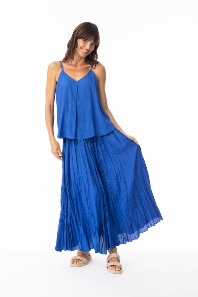 Lux Skirt Crushed Ibiza Blue