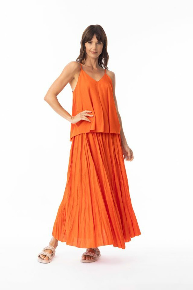 Lux Skirt Crushed Mandarin