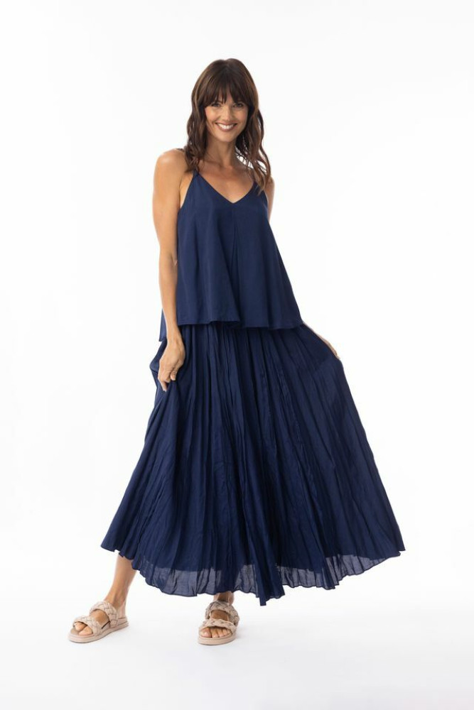 Lux Skirt Crushed Navy