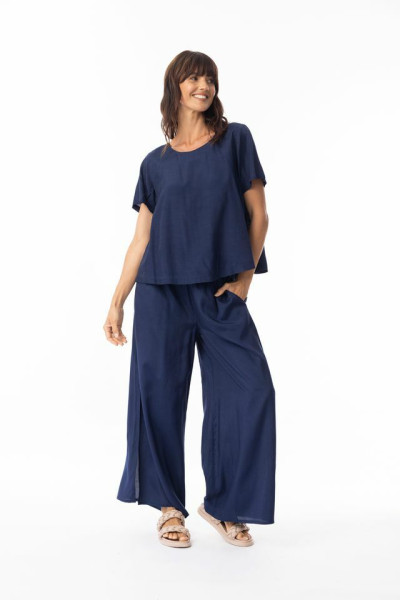 Lux Top Short Sleeve Navy