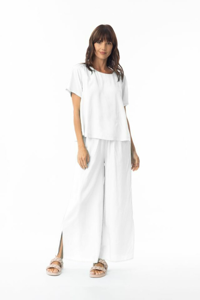 Lux Top Short Sleeve White