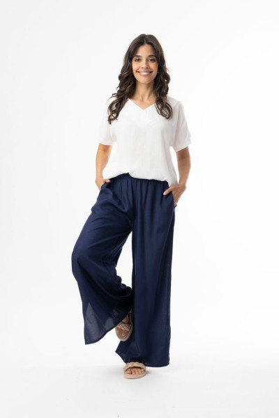 Lux Top V Neck Short Sleeve White