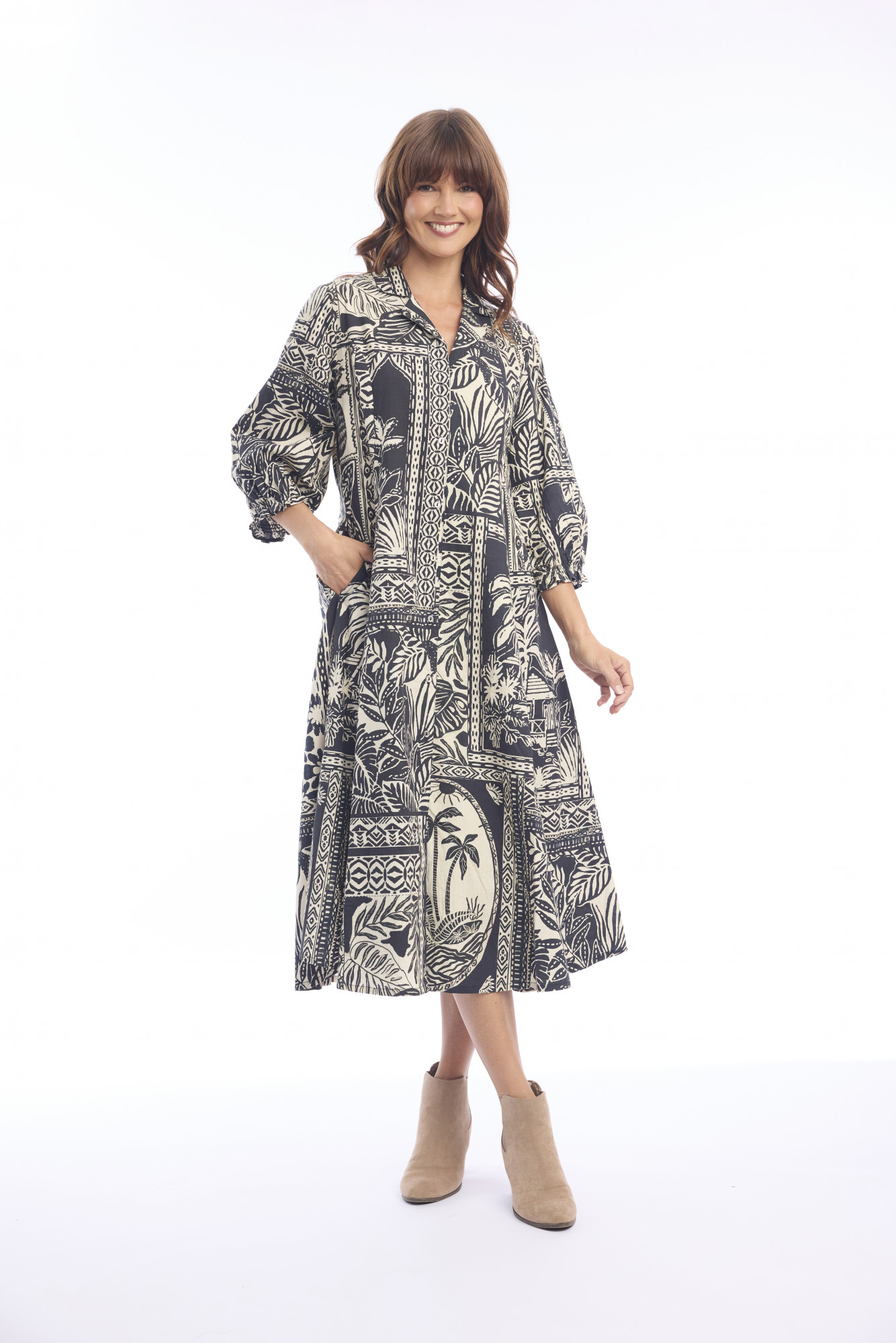 MALLORCA Dress Collar Print