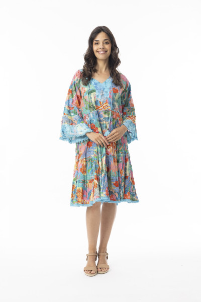 Malvinas Dress Layers Frill Sleeve Print