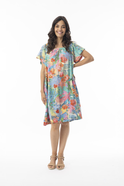 Malvinas Dress Square Neckline Print